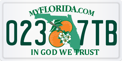 FL license plate 0237TB
