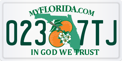 FL license plate 0237TJ