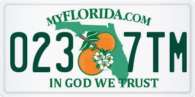 FL license plate 0237TM