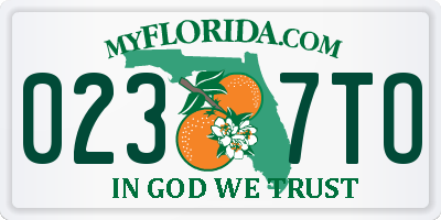 FL license plate 0237TO
