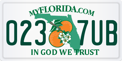 FL license plate 0237UB