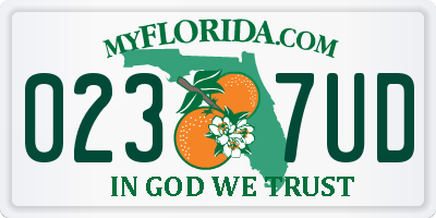 FL license plate 0237UD