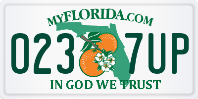 FL license plate 0237UP