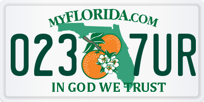 FL license plate 0237UR