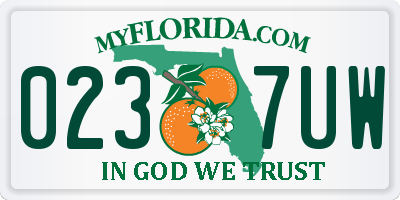 FL license plate 0237UW