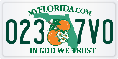 FL license plate 0237VO