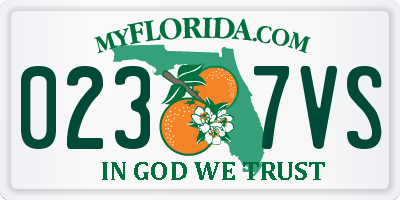 FL license plate 0237VS