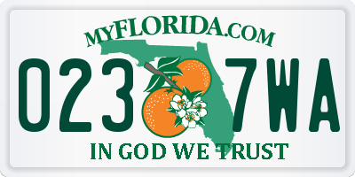 FL license plate 0237WA