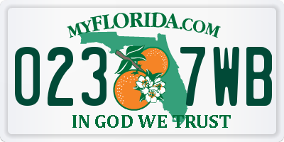 FL license plate 0237WB