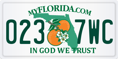 FL license plate 0237WC