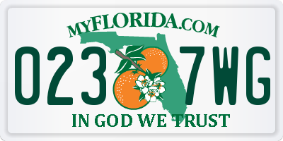 FL license plate 0237WG