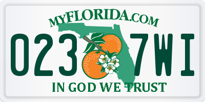 FL license plate 0237WI