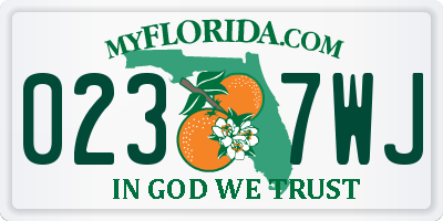 FL license plate 0237WJ