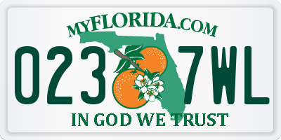 FL license plate 0237WL