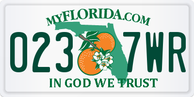 FL license plate 0237WR
