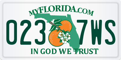 FL license plate 0237WS