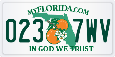 FL license plate 0237WV