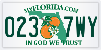 FL license plate 0237WY