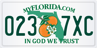 FL license plate 0237XC