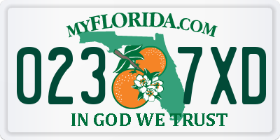FL license plate 0237XD