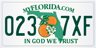 FL license plate 0237XF