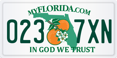 FL license plate 0237XN