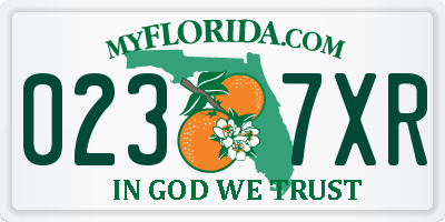 FL license plate 0237XR