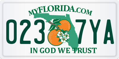 FL license plate 0237YA