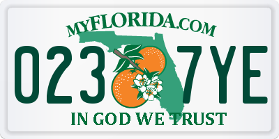 FL license plate 0237YE