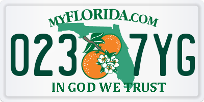 FL license plate 0237YG