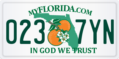 FL license plate 0237YN