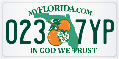FL license plate 0237YP