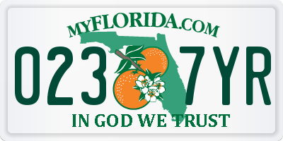 FL license plate 0237YR