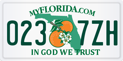 FL license plate 0237ZH