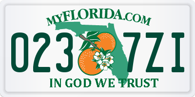 FL license plate 0237ZI