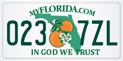 FL license plate 0237ZL