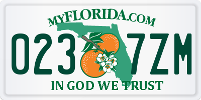 FL license plate 0237ZM