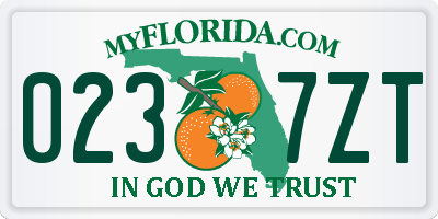 FL license plate 0237ZT