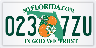 FL license plate 0237ZU