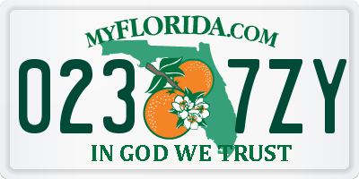 FL license plate 0237ZY