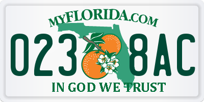 FL license plate 0238AC