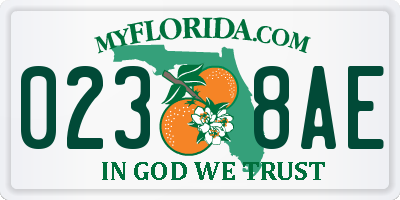 FL license plate 0238AE