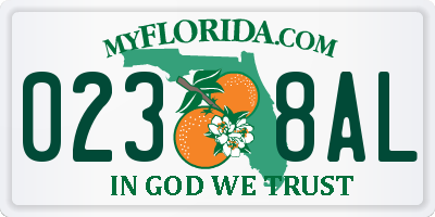 FL license plate 0238AL