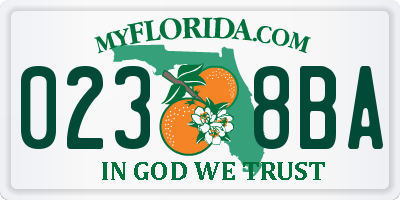 FL license plate 0238BA