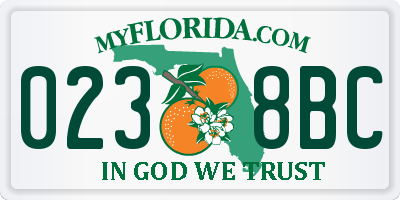 FL license plate 0238BC