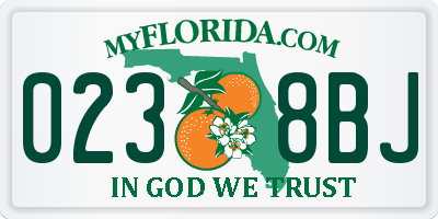 FL license plate 0238BJ