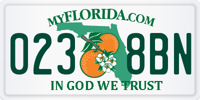 FL license plate 0238BN