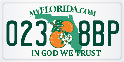 FL license plate 0238BP