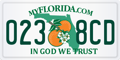 FL license plate 0238CD