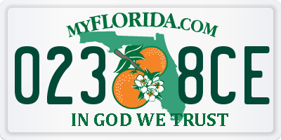 FL license plate 0238CE